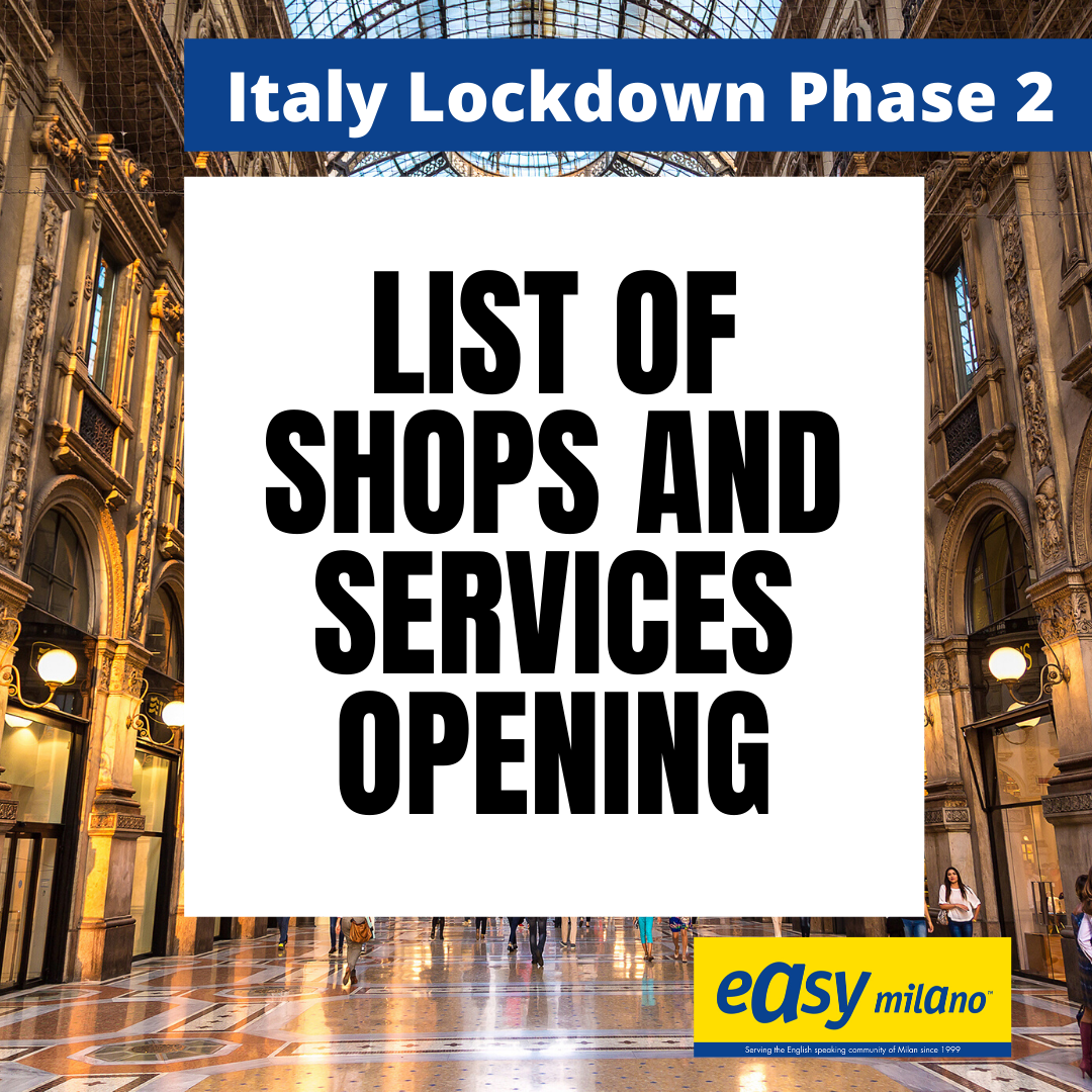 Lockdown Phase 2 – 4th May 2020: List of shops and services opening
