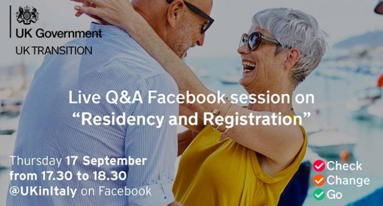 Readout of Residency and Registration FaceBook live event