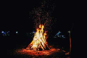 bonfire during evening